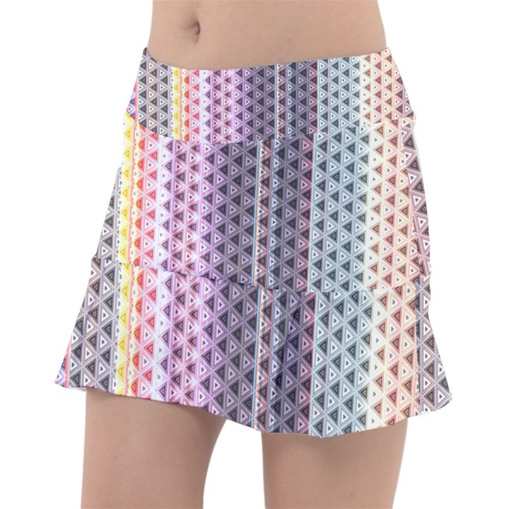 Triangle Stripes Texture Pattern Classic Tennis Skirt