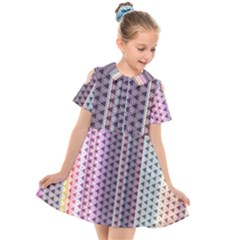 Triangle Stripes Texture Pattern Kids  Short Sleeve Shirt Dress