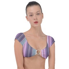 Triangle Stripes Texture Pattern Cap Sleeve Ring Bikini Top by Bangk1t