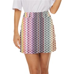 Triangle Stripes Texture Pattern Mini Front Wrap Skirt by Bangk1t