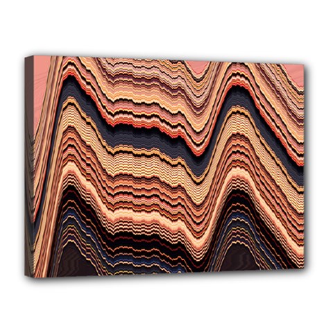 Jagged Pink Amplitude Waves Canvas 16  X 12  (stretched) by Bangk1t