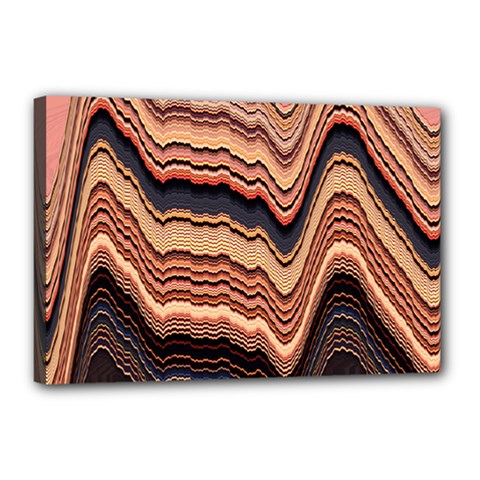 Jagged Pink Amplitude Waves Canvas 18  X 12  (stretched) by Bangk1t