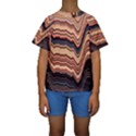 Jagged Pink Amplitude Waves Kids  Short Sleeve Swimwear View1