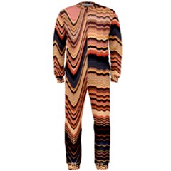 Jagged Pink Amplitude Waves Onepiece Jumpsuit (men)