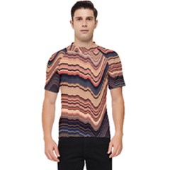 Jagged Pink Amplitude Waves Men s Short Sleeve Rash Guard by Bangk1t