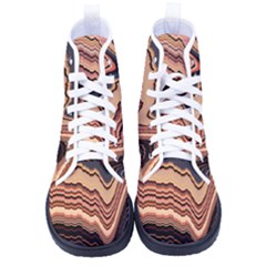 Jagged Pink Amplitude Waves High-top Canvas Sneakers