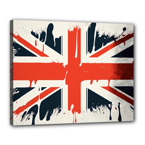 Union Jack England Uk United Kingdom London Canvas 20  X 16  (stretched) by Bangk1t