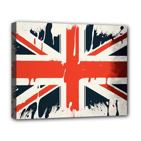 Union Jack England Uk United Kingdom London Deluxe Canvas 20  X 16  (stretched) by Bangk1t