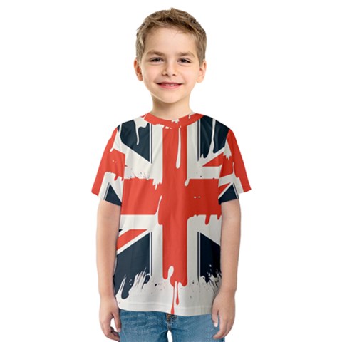 Union Jack England Uk United Kingdom London Kids  Sport Mesh Tee by Bangk1t