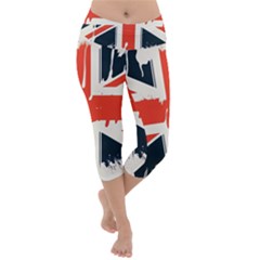 Union Jack England Uk United Kingdom London Lightweight Velour Capri Yoga Leggings by Bangk1t