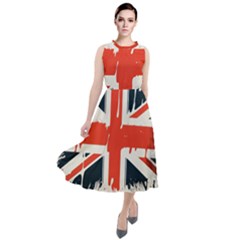 Union Jack England Uk United Kingdom London Round Neck Boho Dress by Bangk1t