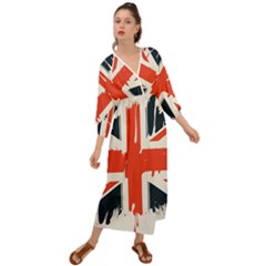 Union Jack England Uk United Kingdom London Grecian Style  Maxi Dress by Bangk1t