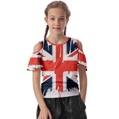 Union Jack England Uk United Kingdom London Kids  Butterfly Cutout Tee by Bangk1t