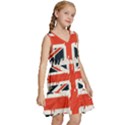 Union Jack England Uk United Kingdom London Kids  Sleeveless Tiered Mini Dress View3