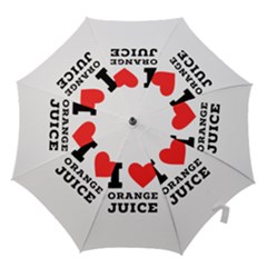 I Love Orange Juice Hook Handle Umbrellas (large) by ilovewhateva