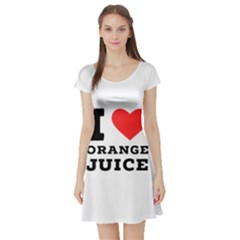 I Love Orange Juice Short Sleeve Skater Dress by ilovewhateva