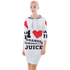 I Love Orange Juice Quarter Sleeve Hood Bodycon Dress by ilovewhateva