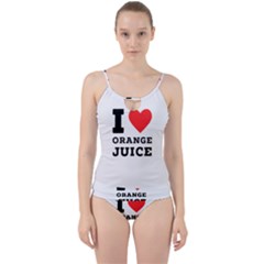 I Love Orange Juice Cut Out Top Tankini Set