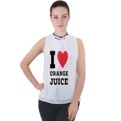 I Love Orange Juice Mock Neck Chiffon Sleeveless Top by ilovewhateva