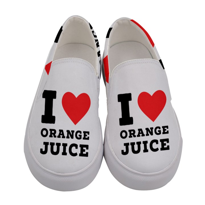 I love orange juice Women s Canvas Slip Ons