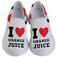 I Love Orange Juice Kids Lightweight Slip Ons by ilovewhateva