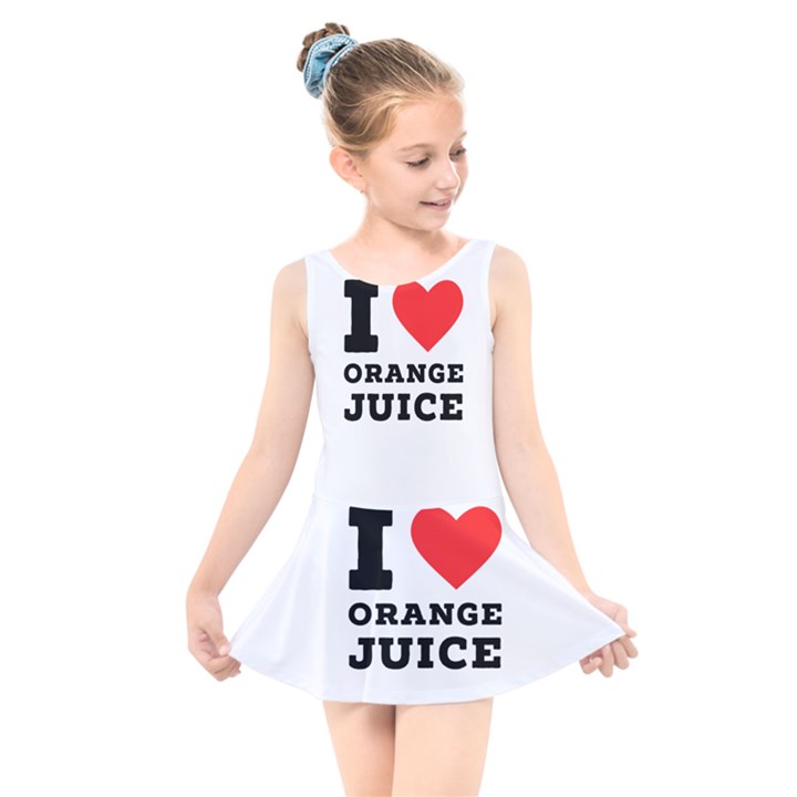 I love orange juice Kids  Skater Dress Swimsuit