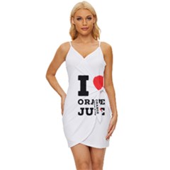 I Love Orange Juice Wrap Tie Front Dress by ilovewhateva