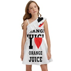 I Love Orange Juice Kids  One Shoulder Party Dress by ilovewhateva