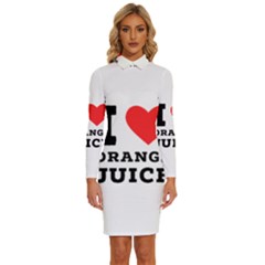 I Love Orange Juice Long Sleeve Shirt Collar Bodycon Dress by ilovewhateva