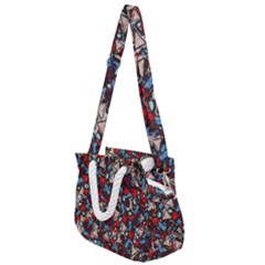 Harmonious Chaos Vibrant Abstract Design Rope Handles Shoulder Strap Bag by dflcprintsclothing