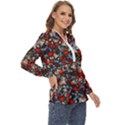 Harmonious Chaos Vibrant Abstract Design Zip Up Long Sleeve Blouse View3