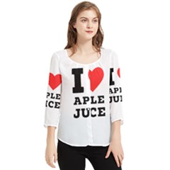 I Love Apple Juice Chiffon Quarter Sleeve Blouse by ilovewhateva