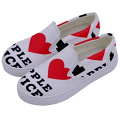 I Love Apple Juice Kids  Canvas Slip Ons by ilovewhateva