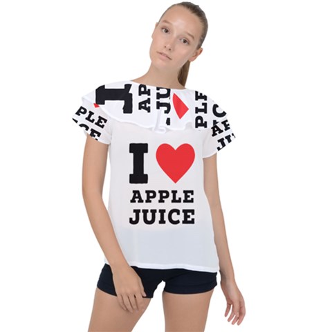 I Love Apple Juice Ruffle Collar Chiffon Blouse by ilovewhateva