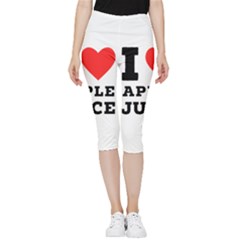 I Love Apple Juice Inside Out Lightweight Velour Capri Leggings 