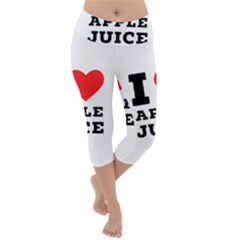 I Love Apple Juice Lightweight Velour Capri Yoga Leggings by ilovewhateva