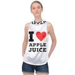 I Love Apple Juice High Neck Satin Top by ilovewhateva