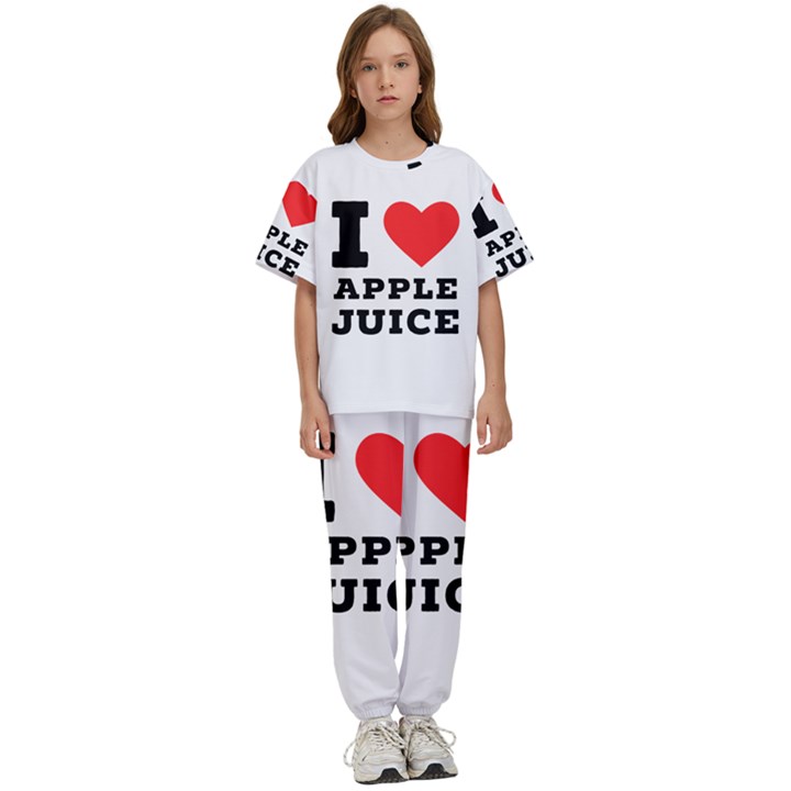 I love Apple juice Kids  Tee and Pants Sports Set