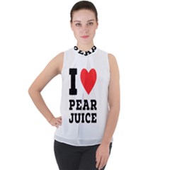 I Love Pear Juice Mock Neck Chiffon Sleeveless Top by ilovewhateva