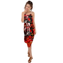 Carlos Sainz Waist Tie Cover Up Chiffon Dress