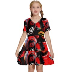 Carlos Sainz Kids  Short Sleeve Tiered Mini Dress by Boster123