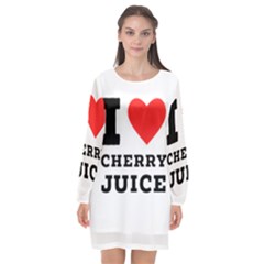 I Love Cherry Juice Long Sleeve Chiffon Shift Dress  by ilovewhateva