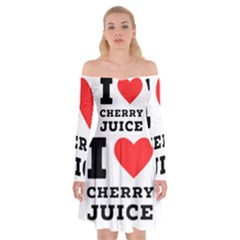 I Love Cherry Juice Off Shoulder Skater Dress by ilovewhateva