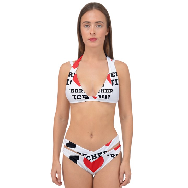 I love cherry juice Double Strap Halter Bikini Set