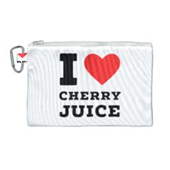 I Love Cherry Juice Canvas Cosmetic Bag (large) by ilovewhateva