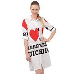 I Love Cherry Juice Long Sleeve Mini Shirt Dress by ilovewhateva