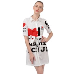 I Love Cherry Juice Belted Shirt Dress by ilovewhateva