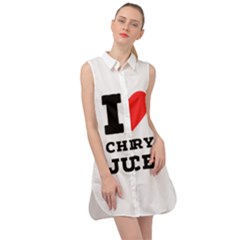 I Love Cherry Juice Sleeveless Shirt Dress by ilovewhateva