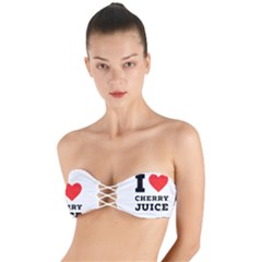 I Love Cherry Juice Twist Bandeau Bikini Top by ilovewhateva