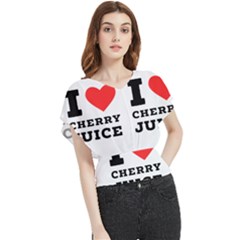 I Love Cherry Juice Butterfly Chiffon Blouse